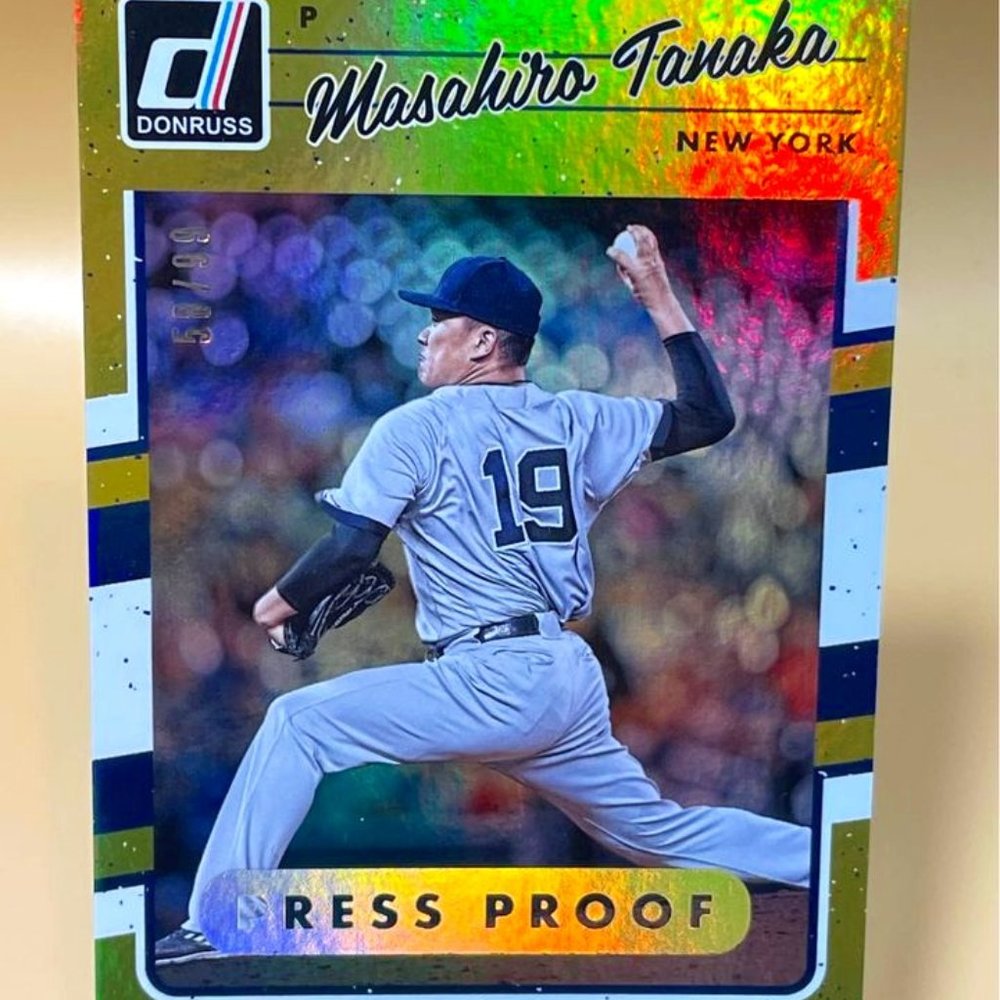 2017 Panini Donruss Gold Masahiro Tanaka Serial 59/99 New York Yankees Card #128